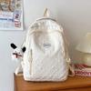 Schoolbag New Middle School Student Schoolbag Women's Korean Version Campus Solid Color Three-dimensional Diamond Fashion Primary 