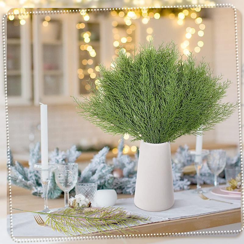 Artificial Pine Branches For Christmas Decorations With Plastic Material For Diy Wreaths And Home Decor