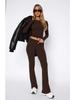 2024 Euro-American Women's Fashion Long Sleeve Pullover & Slim Fit Flared Pants Set