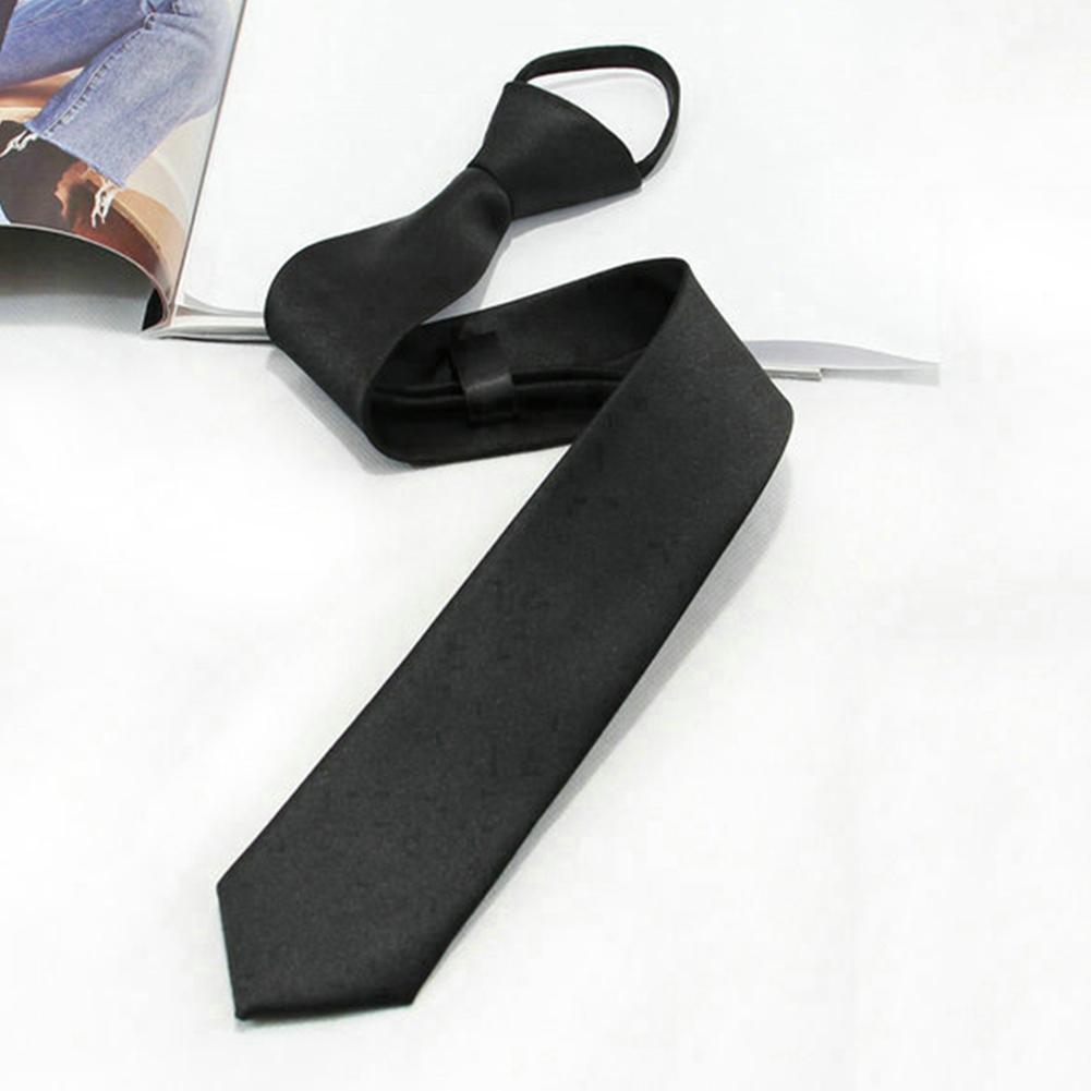 Black Colors Skinny 5CM Men's Necktie Polyester Ties For Man Striped Dots Solid Jacquard Cravat Business Party Corbatas