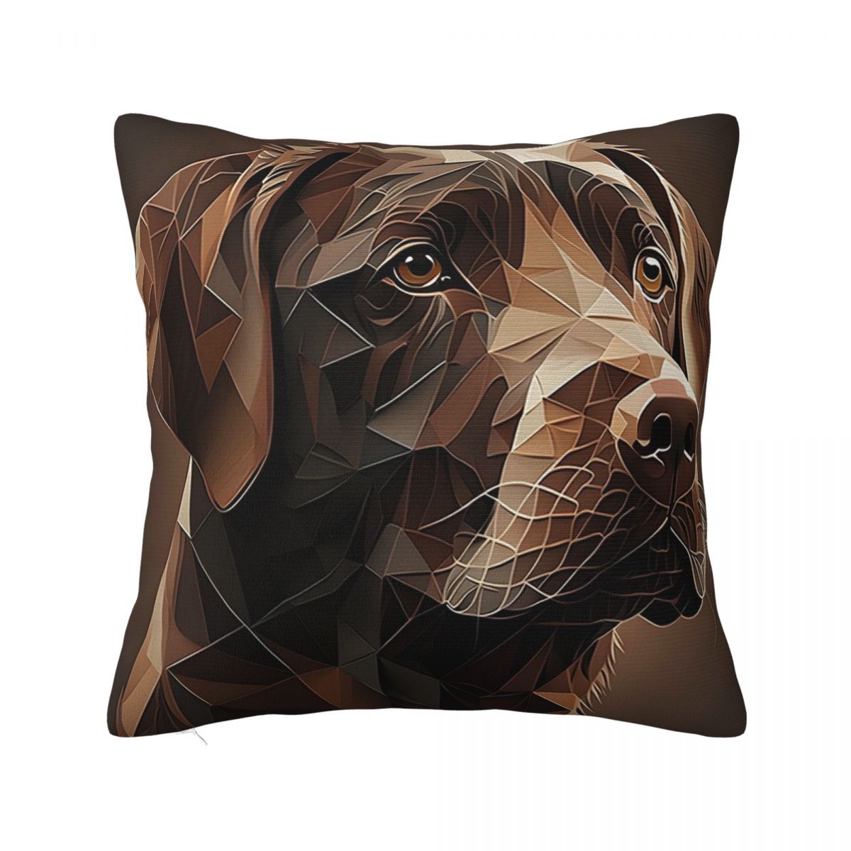 Geometric Choco A Chocolate Labrador Artwork Square Pillowcase Pillow Cover Cushion Comfort Throw Pillow for Home Bedroom 30x30 cm 12x12 in