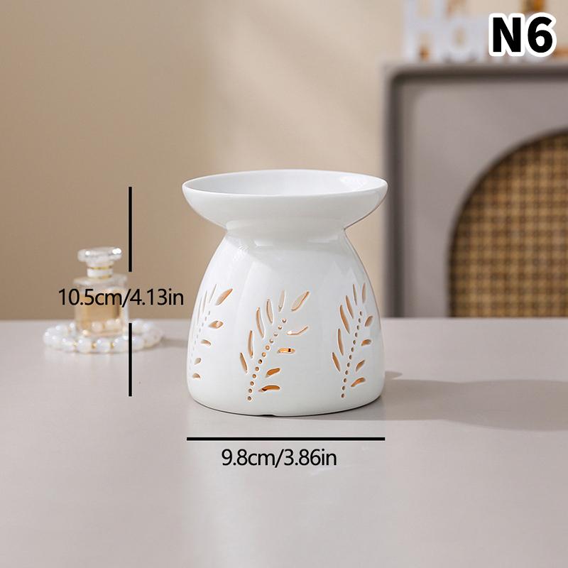 White Ceramic Incense Burner Candle Essential Oil Aromatherapy Diffuser Hollow Heating Stove Middle East Home Decor Ornament