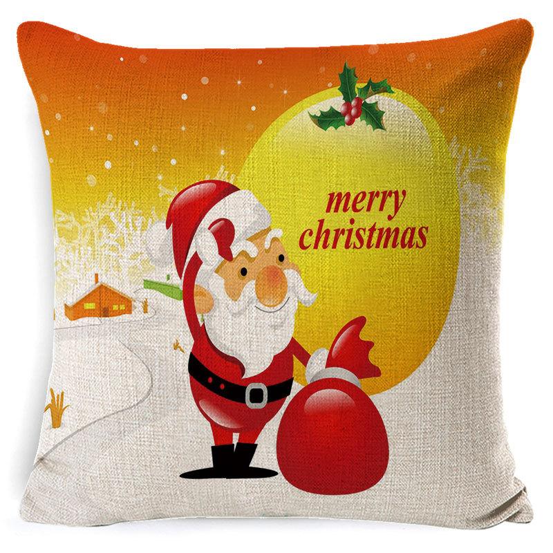 Printed Linen Pillow Cover Decoration Home Cartoon Animal Sofa Cushion Cover Cartoon Animal Print