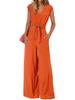 2026 Summer V-neck Lace-up Cropped Wide-leg Pants Set for Women