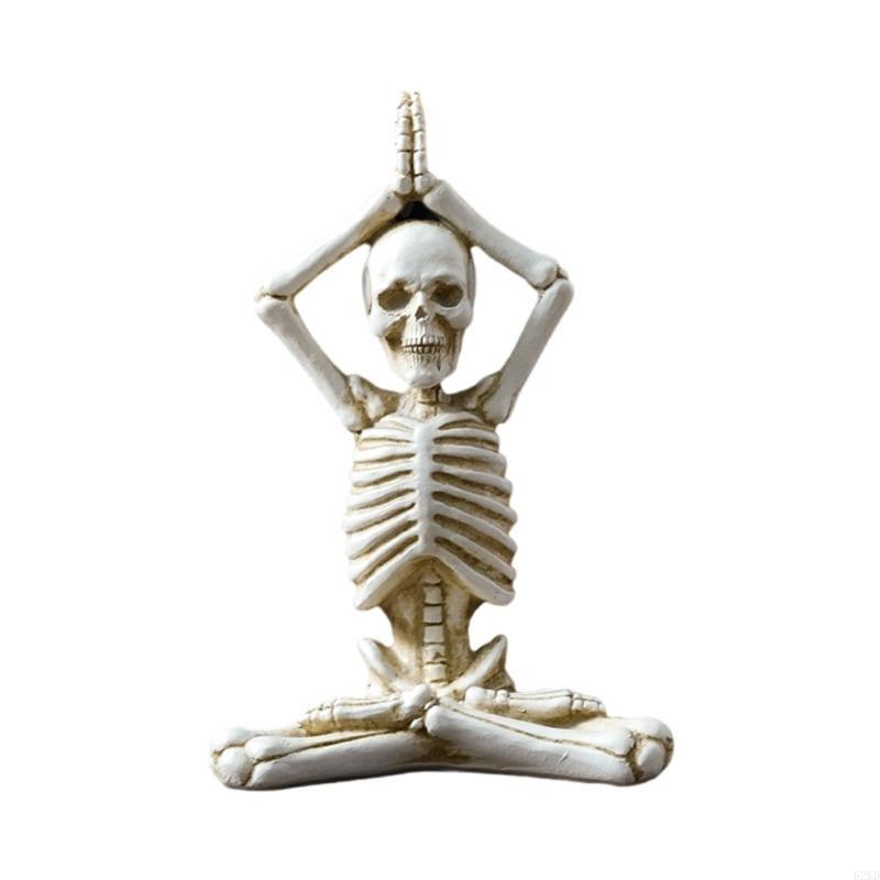 62KD Yogas Skull Figure Decoration Halloweens Decoration Commemorative Gift Holiday Atmospheres Resins Ornaments Crafts Home
