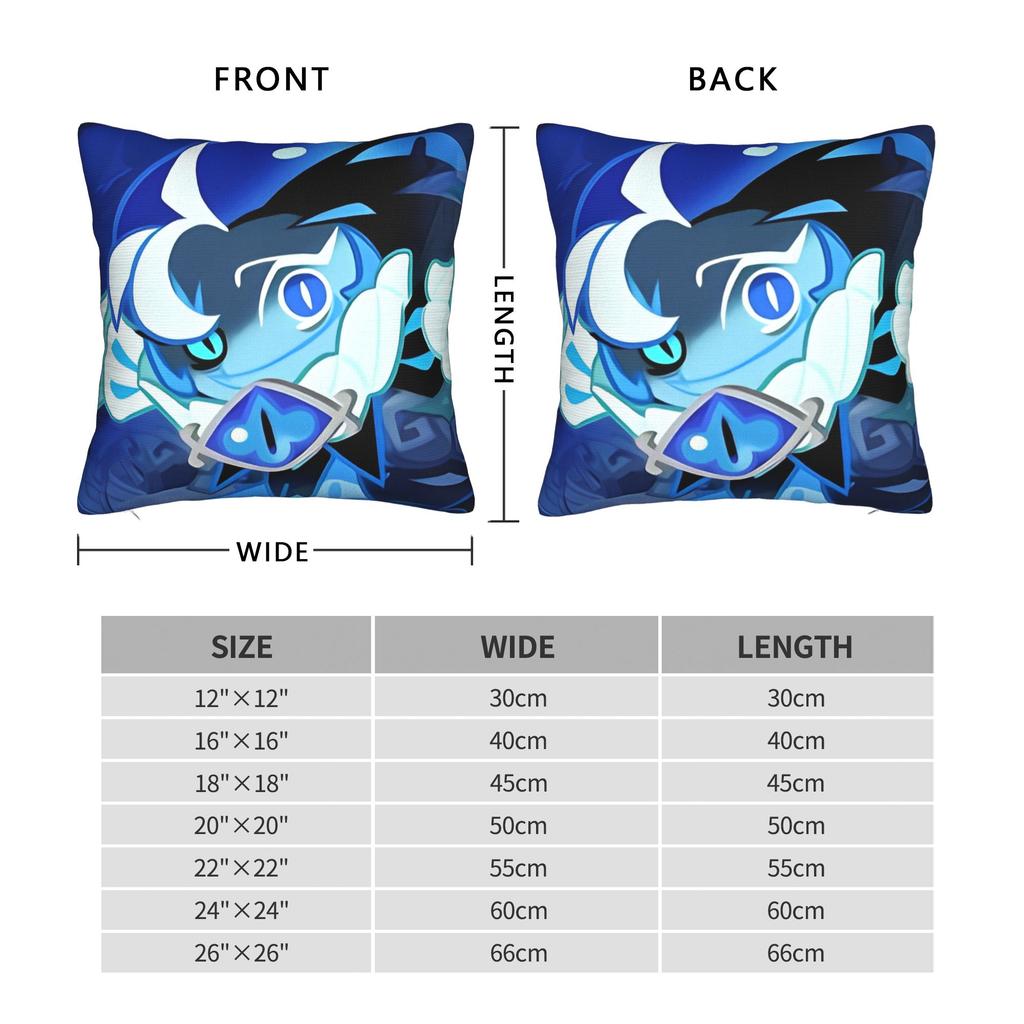 Shadow Milk Cookie Run Kingdom Square Pillow Covers Seat Cute Cartoon Anime Cushion Case Home Decoration Pillow Cover 45*45