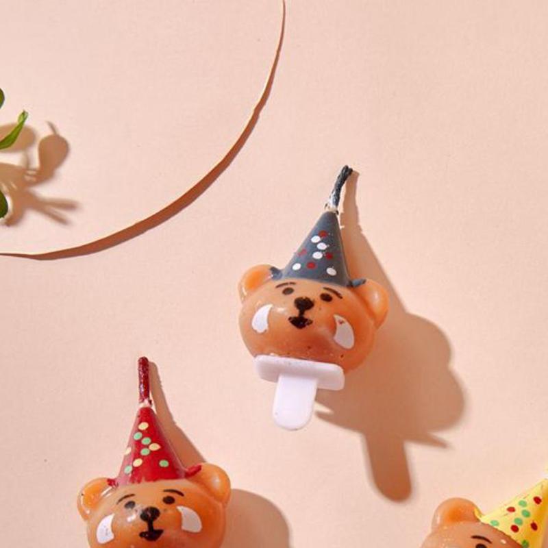 4 ks/sada Dětský narozeninový medvídek úsměv kreativní svíčka dort dezert dekorace pár svatební party doplňky