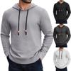 Mens Hooded Sweatshirt Casual Long Sleeve Drawstring  Knit Hoodies Fit Hoodies Pullover
