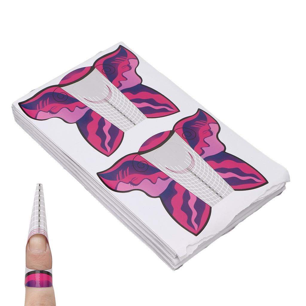 100 Stück Nagelform Verlängerungsaufkleber Selbstklebende Nagelspitzen Führungsaufkleber Maniküre Werkzeuge Rosarot