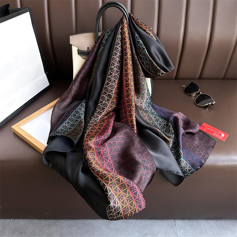 Luxury European Style Printed Silk Scarf Fashion Women S Long Shawl