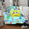 1Pc Spongebob Squarepants Characters Flannel Blanket, Soft And Comfortable, Casual Warm, Camping Travel, Christmas, Halloween Xmas Gift L131