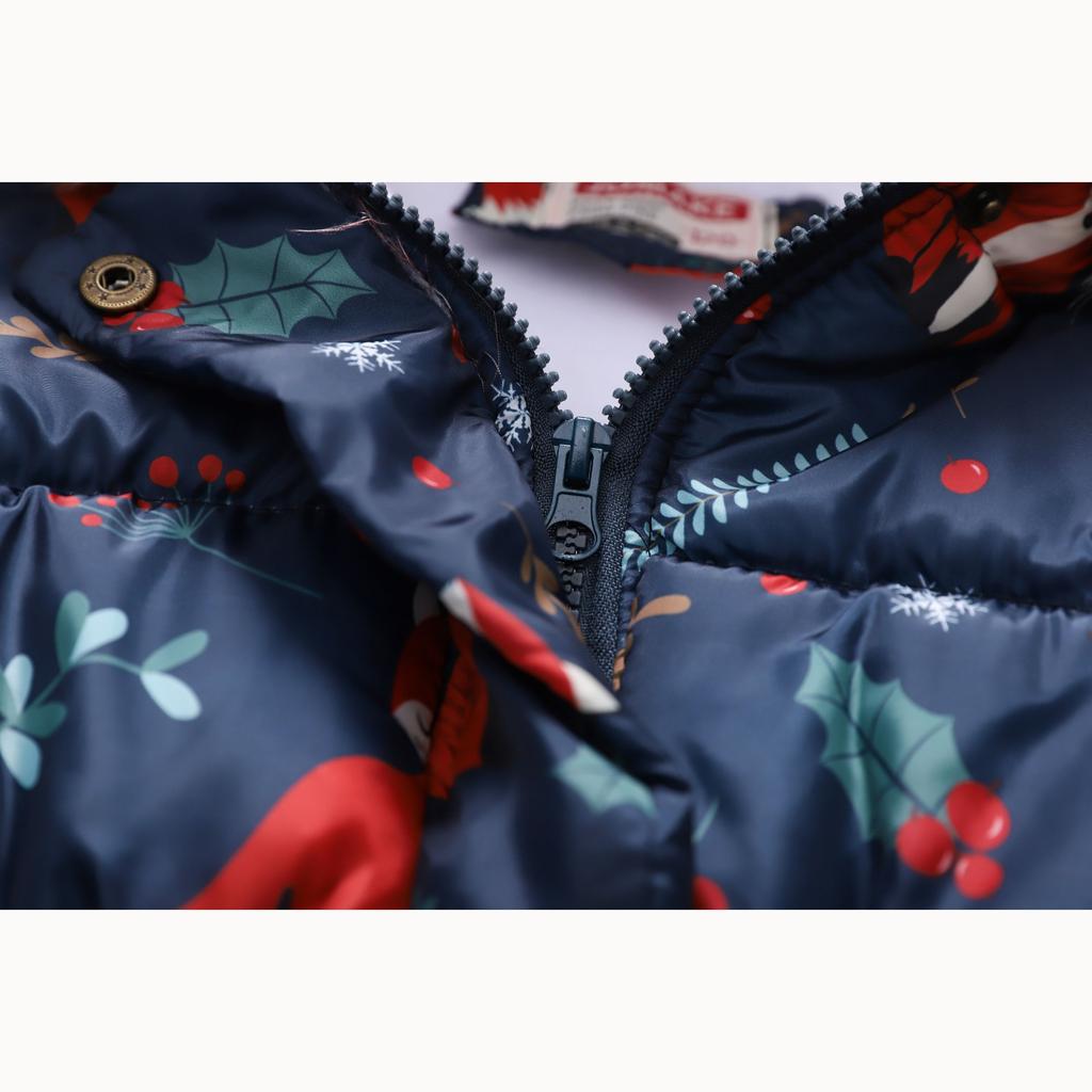 Herbst und Winter Kindermode Cartoon-Druck Jungen und Mädchen im langen Abschnitt des Haarkragens Kapuzenmantel aus Baumwolle