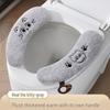 Plush Toilet Seat Cover with Velcro Fastening - All-Season Universal Fit