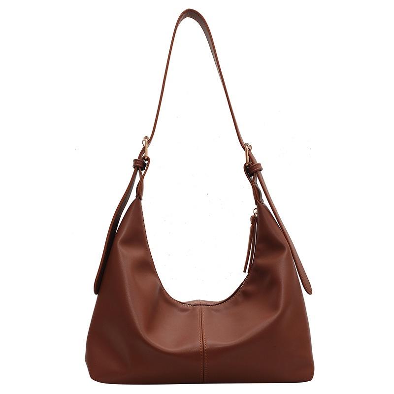 IELGY French retro solid color simple large-capacity messenger bag women
