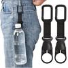 Marcea Water Bottle Holder, Set of 2 with Key Ring, Silica Gel Material, Bottle Hook, Portable, for Camping, Hiking, and Hydration (Type A, Black)