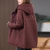 Manteau d'hiver matelassé en coton pour femmes 2024 avec capuche - Mi-long, coupe ample pour femmes d'âge moyen et âgées