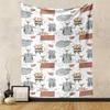 Cute Cats Birds Pattern Minimalist Style Colorful Tapestry Patterned Tapestry for Bedroom and Living Room Home Decor Sofas