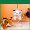 Adorable Plush Tiger Keychain Toy Perfect For Kids Cozy White Tiger Gift With Silver Clip