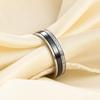 Fashionable and individual 5.5MM black and white single-row diamond-encrusted ceramic rotatable ring for women's wedding as a gi