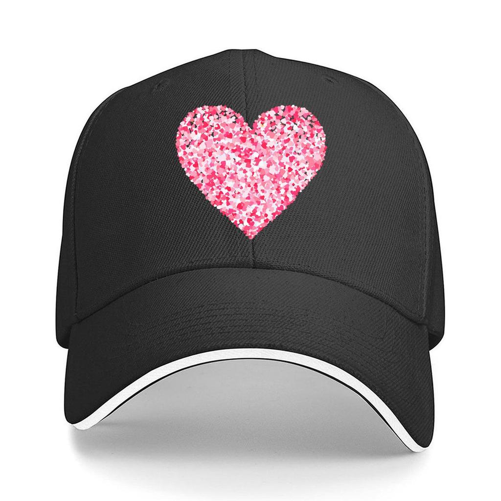 Pink Heart Collage RoUnisextic Love Valentine Graphic Sandwich Baseball Cap Unisex Women Sun Cap Outdoor Workouts Hat