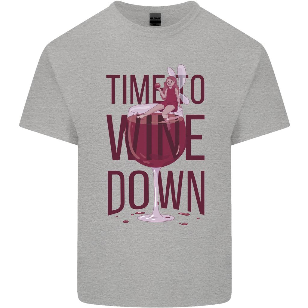 Time To Wine Down Funny Alcohol Unisexs Light Cotton TShirt