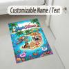 Dog Theme Crystal Velvet Rug Personalized Custom Name Text Soft Floor Mat Home Decor