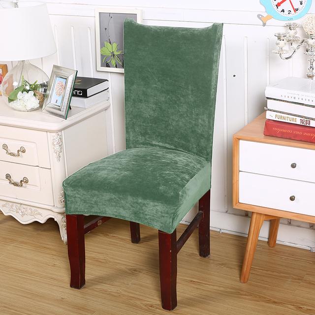 Plush Fabric Thick Fabric Chair Cover Stretch Seat Covers Elastic Bench Cover For Office Chair Party Banquet Hotel Living Room