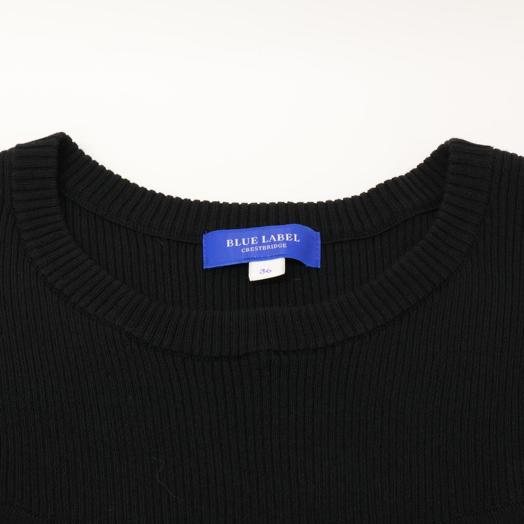 BLUE LABEL CRESTBRIDGE [22nd Year Production] 55J56-726-09 Softy Twill Knit Combination Dress 36 blackUsed