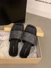 Flat-bottomed Woven French Small Cool Slippers Women's Shoes Wear 2025 New Summer Soft-soled Beach One-word Sandals