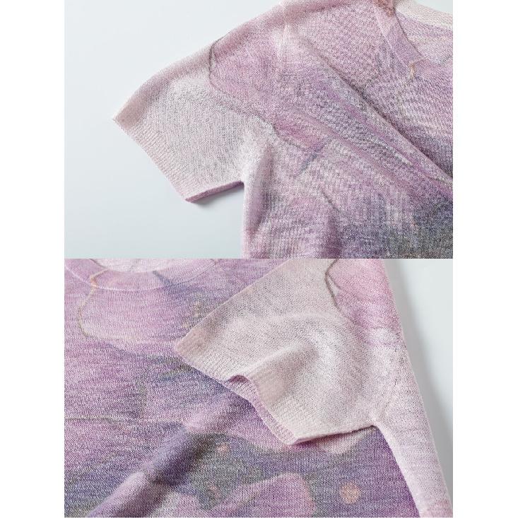 Women's Summer Essential Knit Crew Neck Tee Printed Short Sleeve Top Casual Elegant Everyday Wear