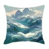 Comfortable Cyan Mountain Series Cushion for Car, Home, Bedroom, and Bedside