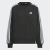 Adidas Women Essential Plus 30 Stripe French Terry Soft Cotton Crew