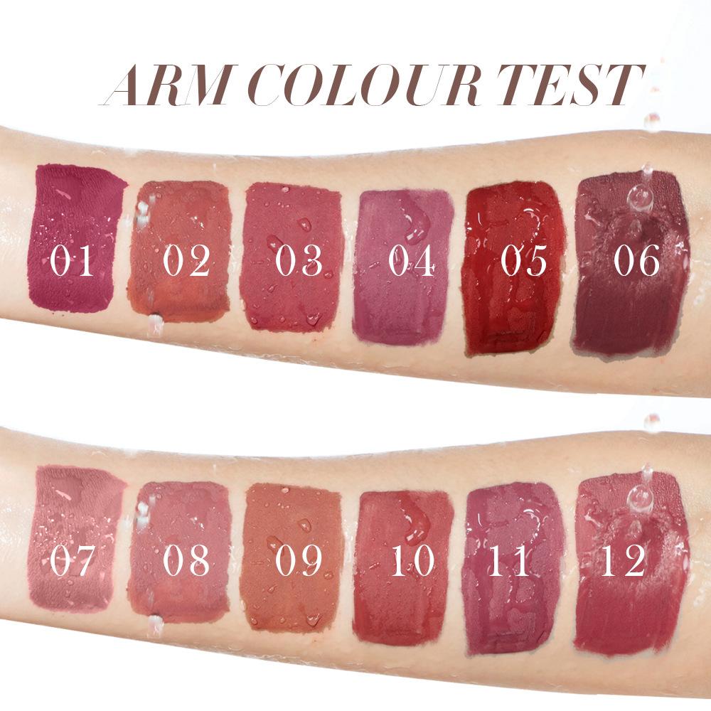 SAM SUGAR 12pcs Matte Liquid Lipstick Set Waterproof Long Lasting Non-Stick Cup Velvet Nude Red Lip Gloss Makeup Kit for Women Cosmetics