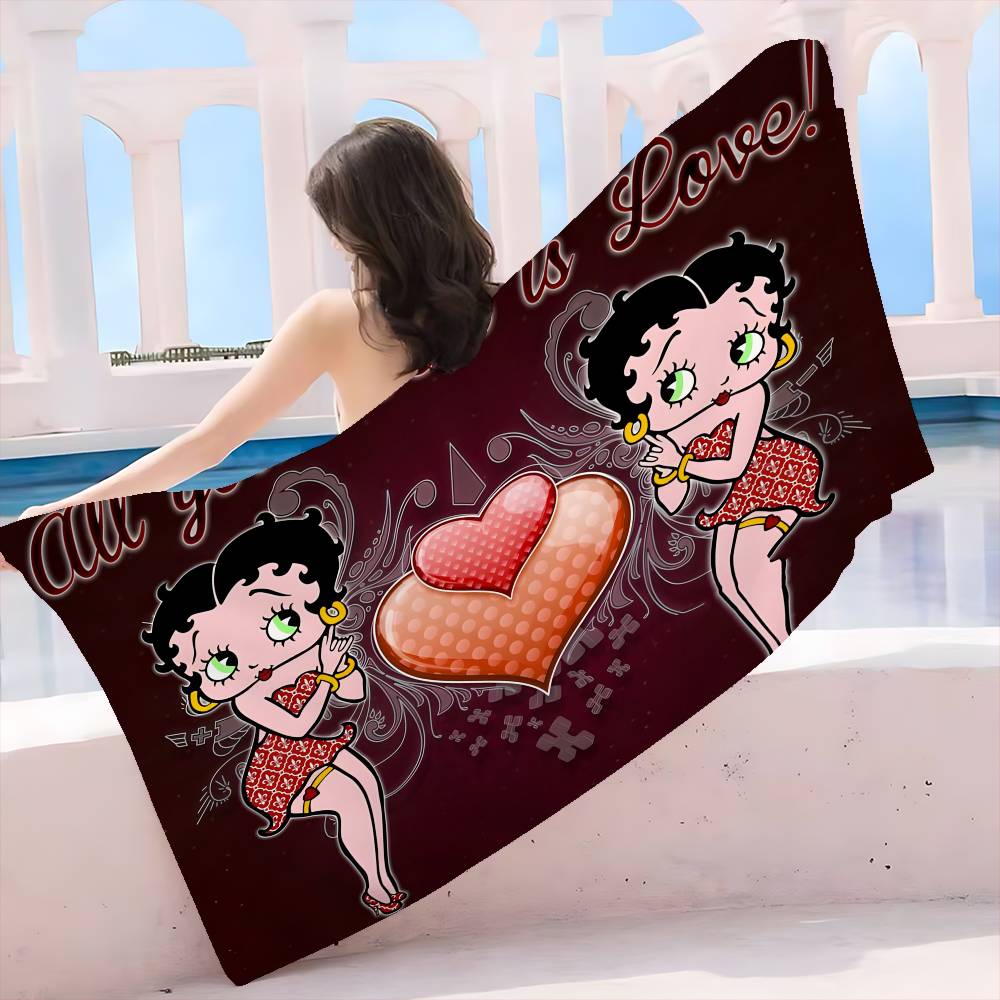 Anime B-Bettys B-Boops Microfiber Beach Towel Absorbent Quick Dry Soft Yoga Swimming Resort Mountain Climbing Towel