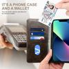 Flip Leather Case With Card Slots IPhone 14 Pro Max 12 Mini Wallet Style Protective Cover Silicone Back