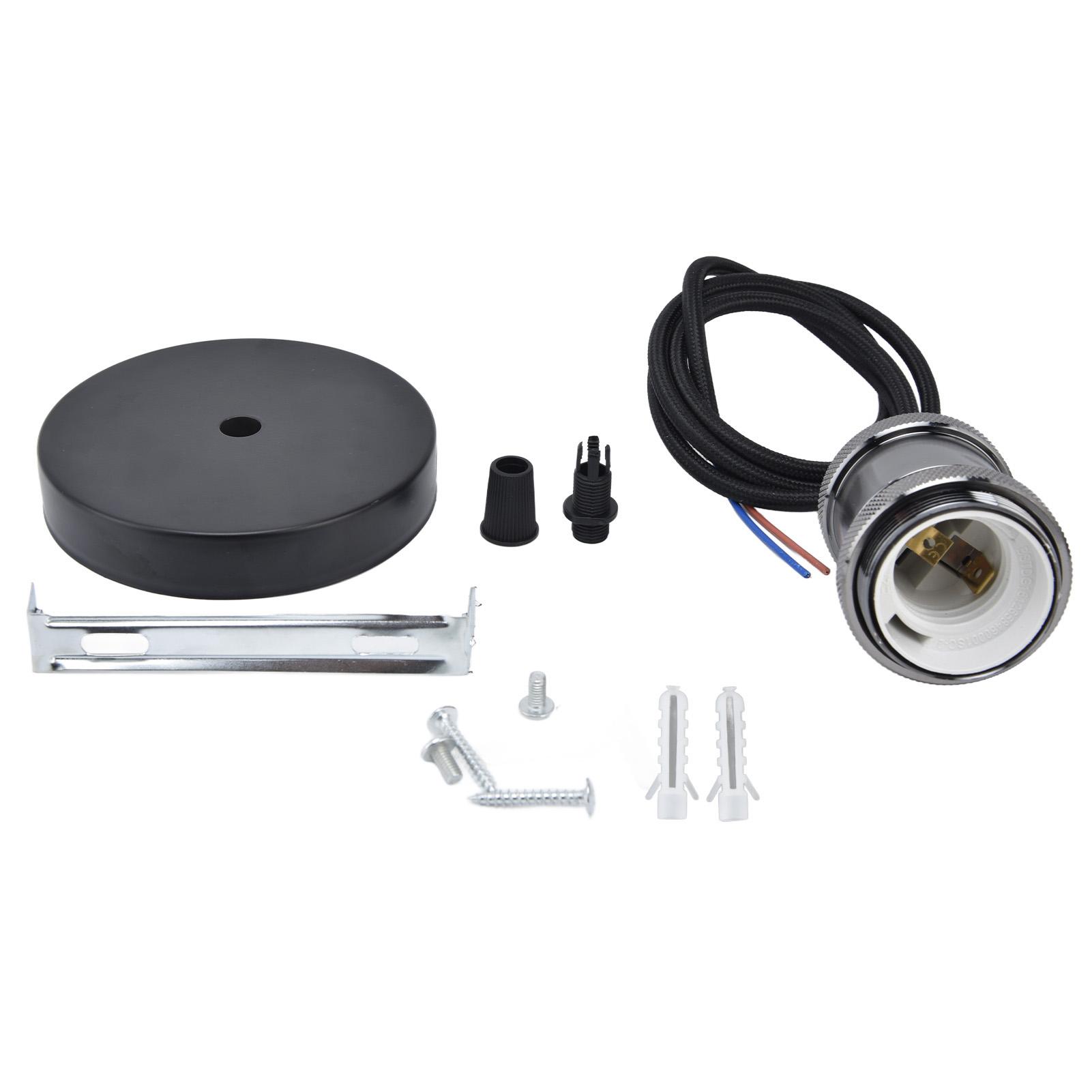 

Патрон для лампы E27 со шнуром, винтажный подвесной светильник, патрон для спальни 100240В чёрный