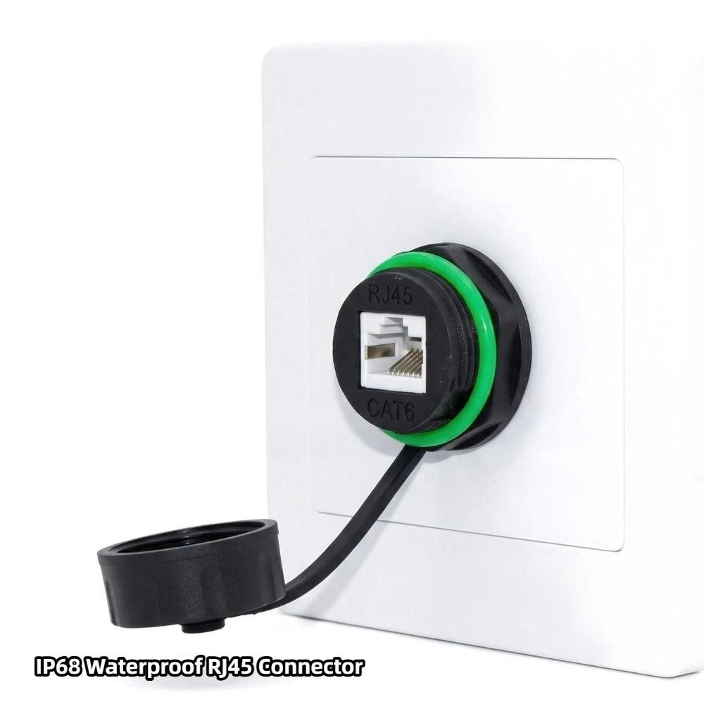 Shielded Panel Mount Ethernet Adapter 8 Core Network Extension Cable  Network Installation