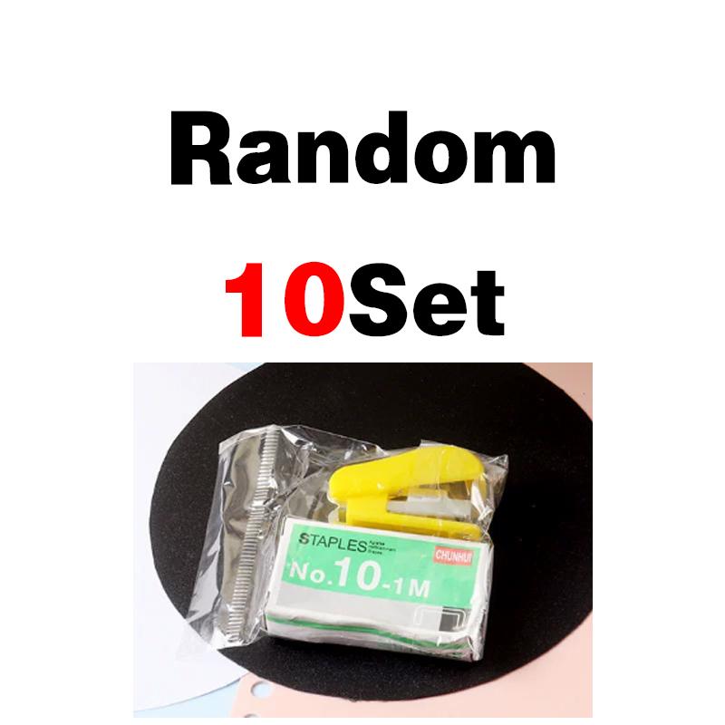 Mini Stapler Set for Office and School Manual Paper Book Binding with Random Color Staples Stationery for Binding