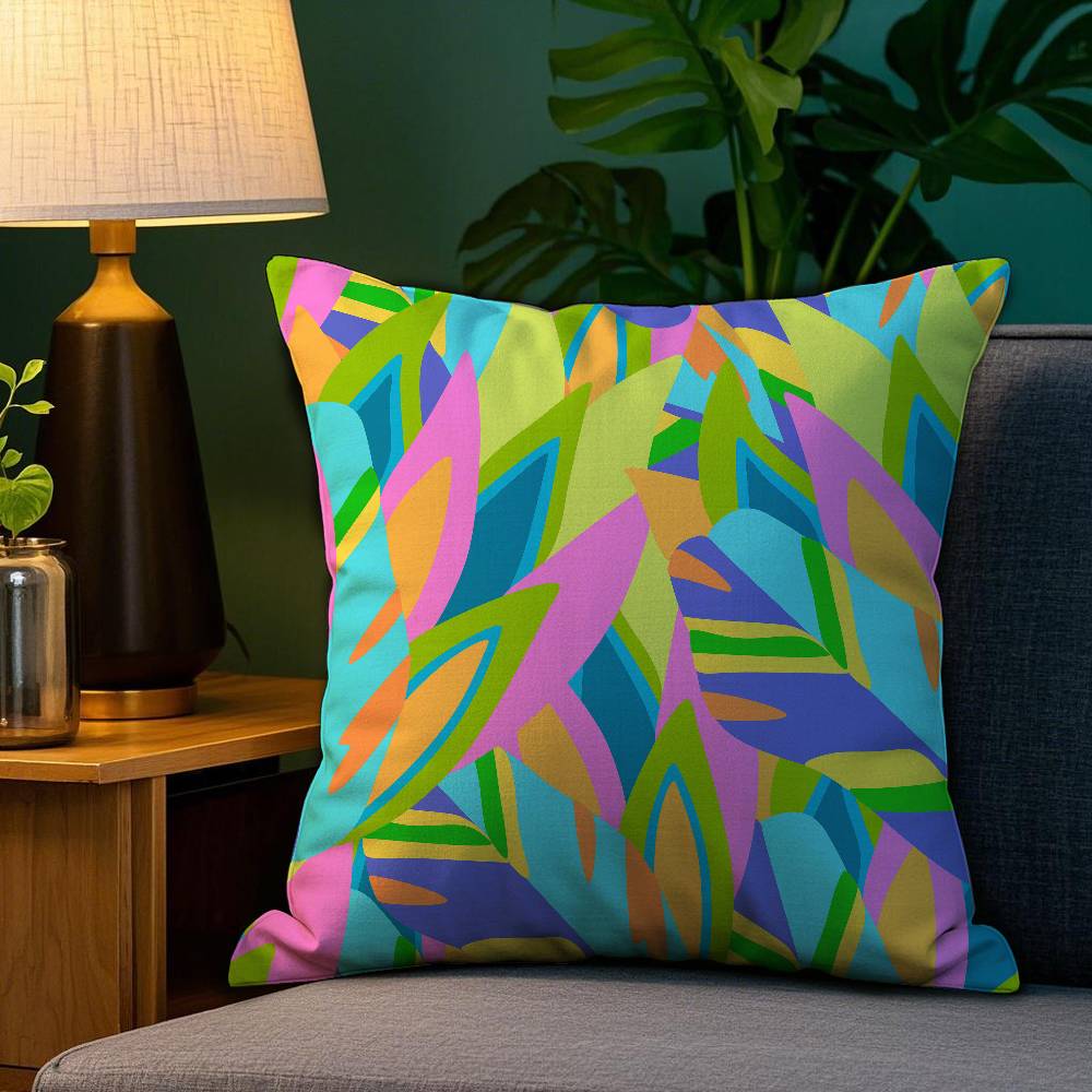 Home Decor Colorful Abstract Pattern Digital Print Pillows Pattern Cushion Cover Suitable for Sofa Bedroom Car Pillow Cover