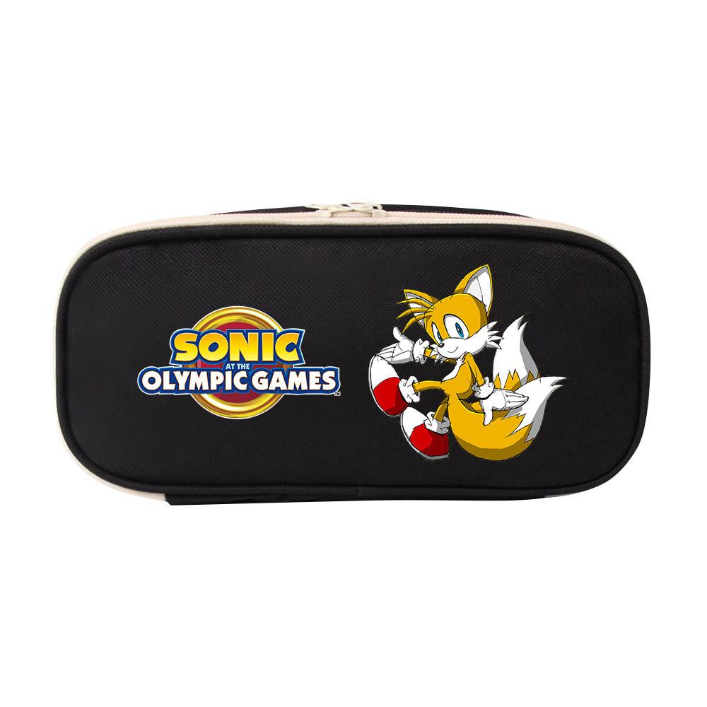 Sonic The Hedgehog Student Pencil Case Canvas Large Capacity Zipper Pen Bag For School Supplies And Teen Gift