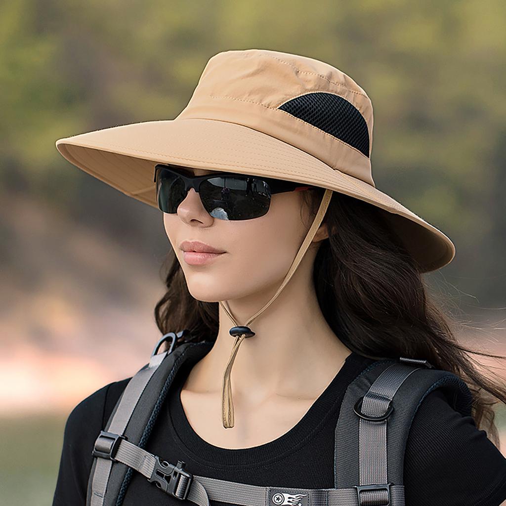 Wide Brim Sun Hat For Men Women Foldable Fishing Hat UV Protection Quick Drying Waterproof Bucket Hats For Hiking Beach Hiking Kayaking Camping