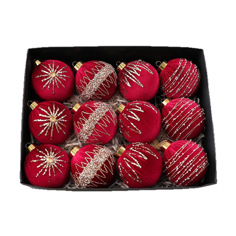 Velvet Wrapped Christmas Ball Set - DIY Tree Decorations & Hanging Ornaments