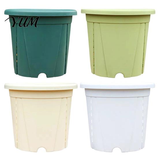 Modern Home Courtyard Pots Resin Flowerpot with Drainage Holes And Saucer, Breathable Plant Pot for Indoor Outdoor Decorative Study Room Planters