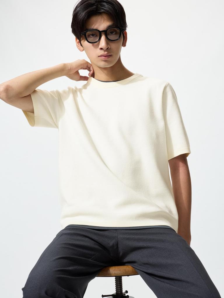 Uniqlo Japan Washable Milano Rib KniT T shirT