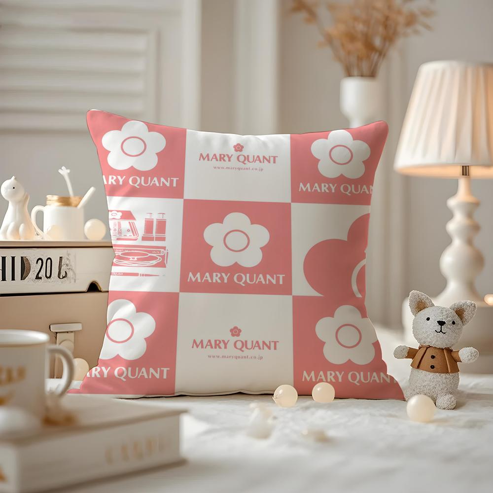 Fashion M-Mary Quant Cushion Cover Anti-dustmite Pillowcase Invisible Zipper Silky Short Plush Sofa Cushion Cover