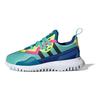 adidas Originals Flex Series El C Comfortable Versatile Non-Slip Shock Absorbing Durable Low-Top Casual Shoes Kids Sneaker Green Blue FX5333
