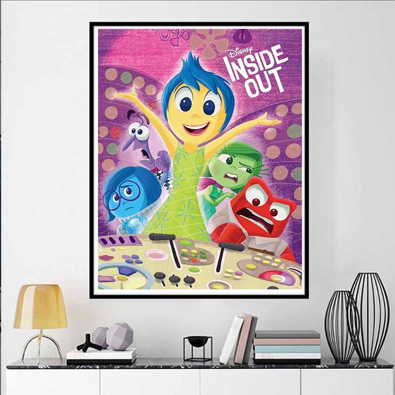 Disney Diamond Painting Inside Out Emotional Team Official Poster Rhinestone 5D Mosaic DIY Cross Stitch Gift Home Decor