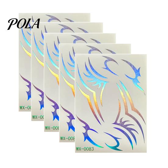 5 Sheets Holographic Lightning Tattoos, Waterproof Flash Temporary Stickers, Full Color Body Art for Festival Party Sale Goods