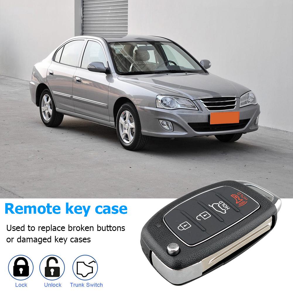 4 Buttons Flip Folding Remote Key Shell Remote Control Key Cover Keyless Entry Shell for Hyundai Tucson Santa Fe IX45 Sonata I40