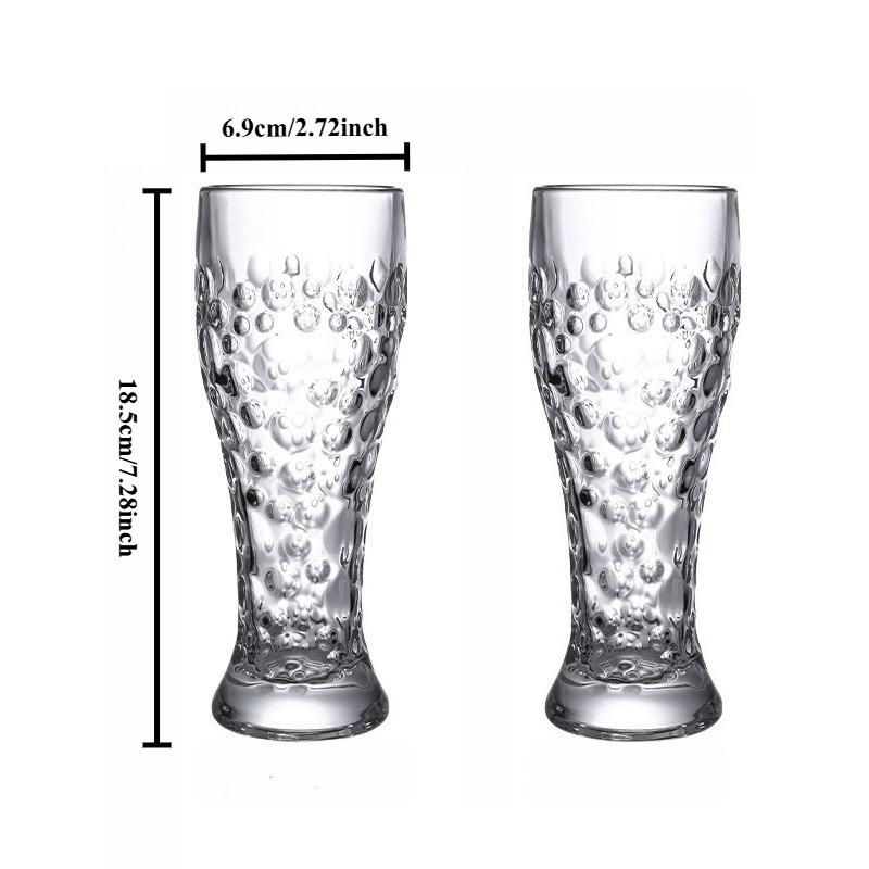 330ml/500ml Creative Glass Cups Wheat Beer Glass Transparent Drinking Glasses Household Juice Tea Beverage Cups New Year Gifts 2pcs